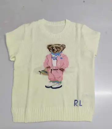 Ralph Lauren Polo Little Pony~ Autumn Winter New R Embroidered Baseball Jacket Cartoon Bear Sweater Loose Lazy Style Versatile Knitwear #A58641