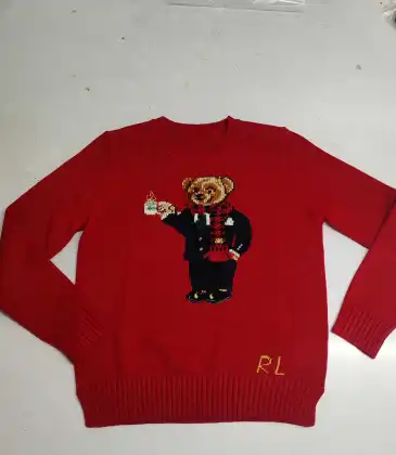 Ralph Lauren Polo Little Pony~ Autumn Winter New R Embroidered Baseball Jacket Cartoon Bear Sweater Loose Lazy Style Versatile Knitwear #A58644