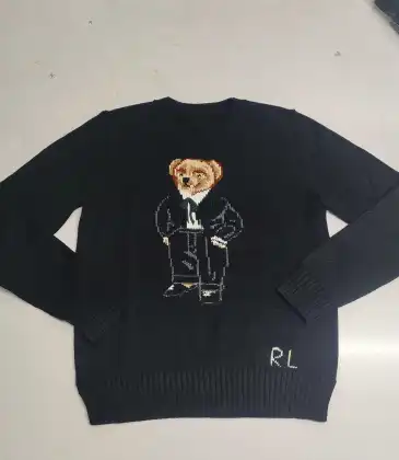 Ralph Lauren Polo Little Pony~ Autumn Winter New R Embroidered Baseball Jacket Cartoon Bear Sweater Loose Lazy Style Versatile Knitwear #A58647