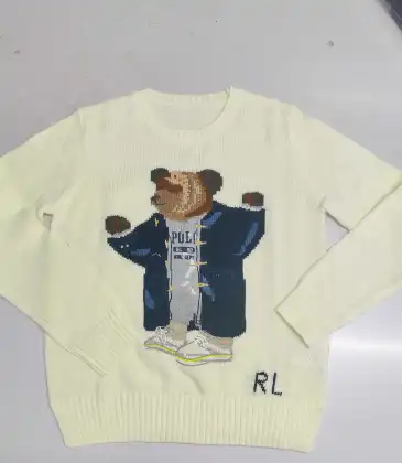 Ralph Lauren Polo Little Pony~ Autumn Winter New R Embroidered Baseball Jacket Cartoon Bear Sweater Loose Lazy Style Versatile Knitwear #A58651