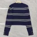 Saint Laurent Women's Wool Striped Knit Sweater with YSL Cassandre Logo #A54576
