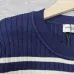 Saint Laurent Women's Wool Striped Knit Sweater with YSL Cassandre Logo #A54576