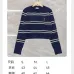Saint Laurent Women's Wool Striped Knit Sweater with YSL Cassandre Logo #A54576