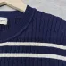 Saint Laurent Women's Wool Striped Knit Sweater with YSL Cassandre Logo #A54577