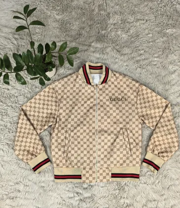 Gucci Designer Women Chic Monogram Print Cropped Baseball Jacket #A62502 Gucci Designer Women Chic Monogram Print Cropped Baseball Jacket #A62502