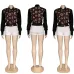 LV Chic Monogram Print Cropped Baseball Jacket #A62500
