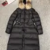 MONLER mid length down jacket for women Black/white/green #99898909