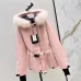 Moncel Latest classic celac cut waist ski suit Fox big fur collar #A54850