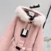 Moncel Latest classic celac cut waist ski suit Fox big fur collar #A54850