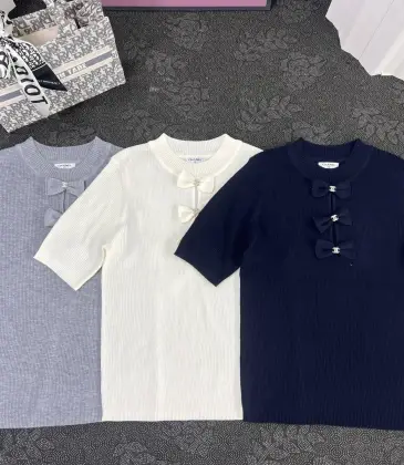Chanel Monogram Knit Short Sleeve Crew Neck Blouse #A63658 Chanel Monogram Knit Short Sleeve Crew Neck Blouse #A63658