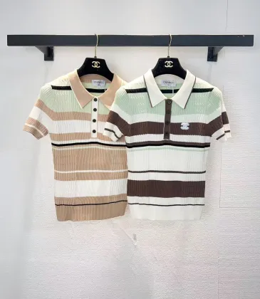 Chanel Monogram Knit Short Sleeve Crew Neck Blouse #A63659 Chanel Monogram Knit Short Sleeve Crew Neck Blouse #A63659