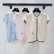 Dior Monogram Knit Short Sleeve Crew Neck Blouse #A63664