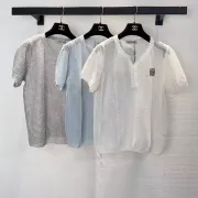 LOEWE Monogram Knit Short Sleeve Crew Neck Blouse #A63663