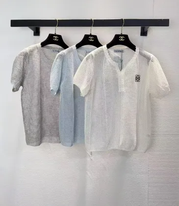 LOEWE Monogram Knit Short Sleeve Crew Neck Blouse #A63663