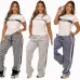 2025 On sale Women's Dior CD Pattern Top and Pants Set with Side Stripe #A47225