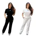 Alo Yoga Women's Loungewear Sets  Signature Logo Design in Black   White with Comfortable Fit for Active Fashionistas #A57323