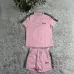 Sale DIOR Embossed Short Set with Contrast Side Panels #A47230