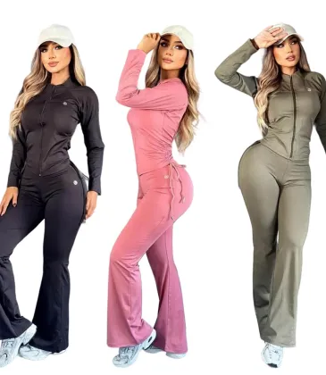 Special Offer Alo Yoga Women's Loungewear Sets Signature Logo Design in Black White with Comfortable Fit for Active Fashionistas #A58990