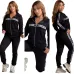 Women's Dior CD Pattern Hoodie and Pants Set with Side Stripe #A47228