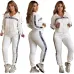 Women's Dior CD Pattern Hoodie and Pants Set with Side Stripe #A47228