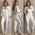 Women's Dior CD Pattern Hoodie and Pants Set with Side Stripe #A47228