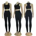 new fashion alo yoga sports vest pants running fitness waist-tightening women's clothing two-piece set #A47863