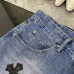 Chrome Women's Hearts classic blue black leather jeans #A48738