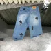Chrome Women's Hearts classic blue black leather jeans #A48738