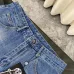 Chrome Women's Hearts classic blue black leather jeans #A48738